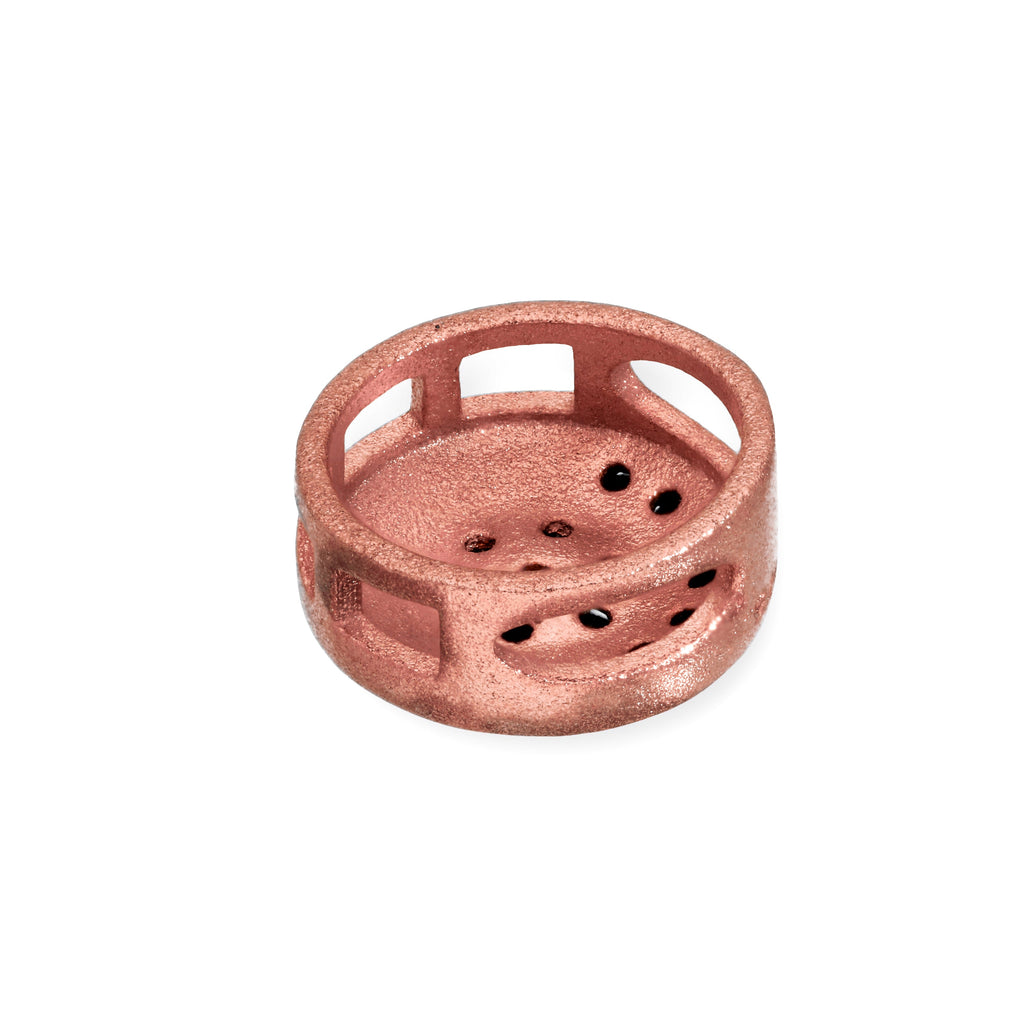 9ct Rose Gold & Black CZ Crystal Flat Round Bead Charm