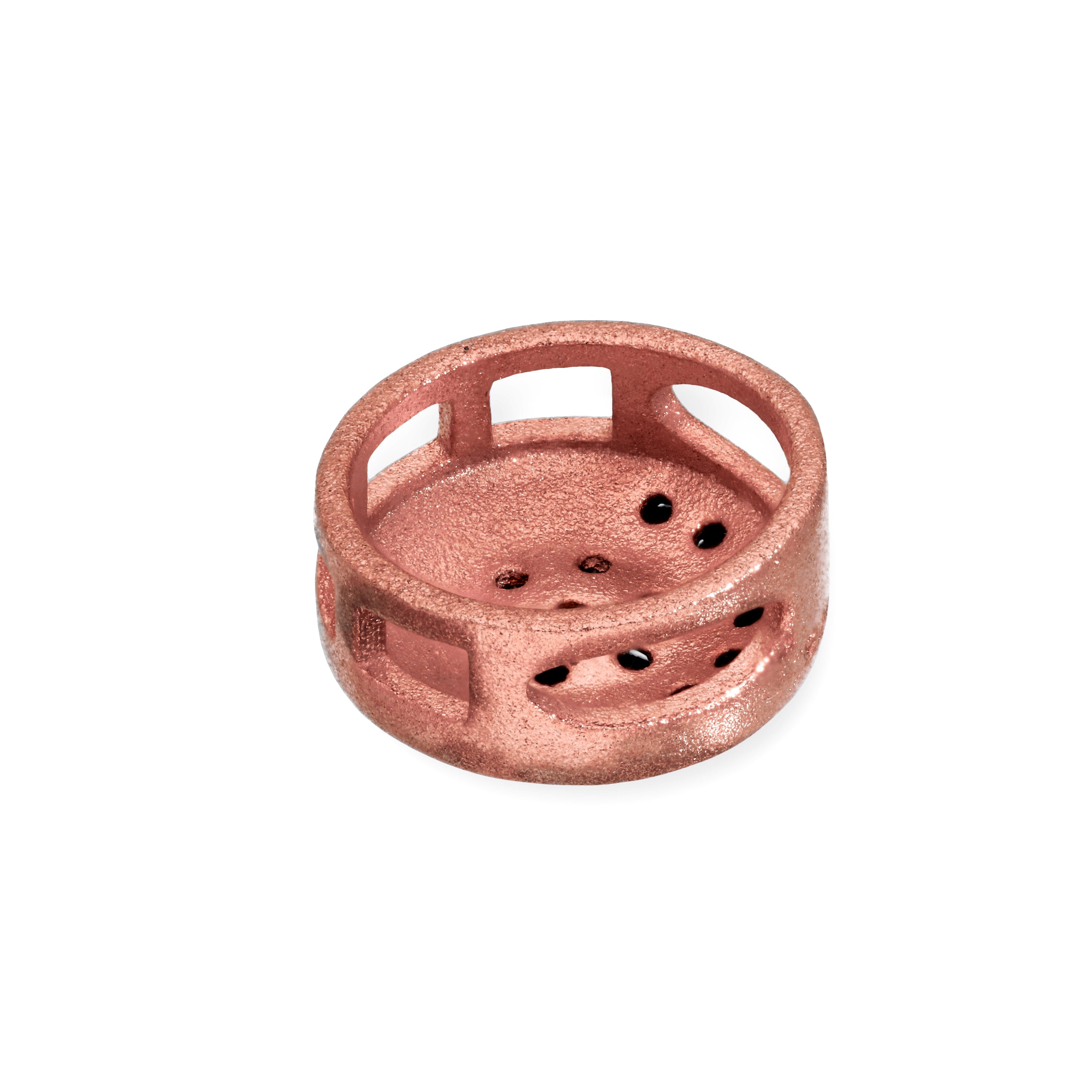 9ct Rose Gold & Black CZ Crystal Flat Round Bead Charm