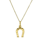 9ct Gold Lucky Horseshoe Pendant Necklace 16 - 20 Inches