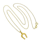 9ct Gold Lucky Horseshoe Pendant Necklace 16 - 20 Inches