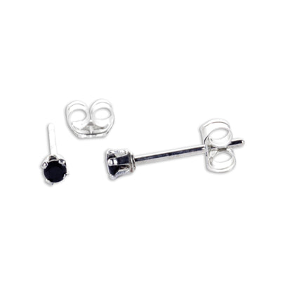 Sterling Silver Round CZ Stud Earrings
