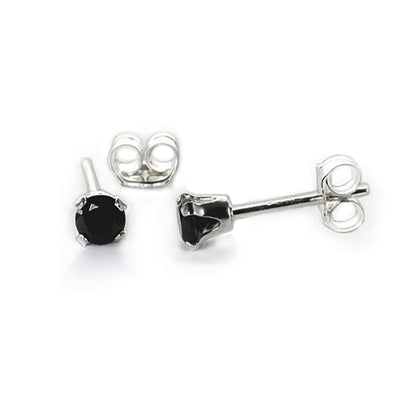 Sterling Silver 3mm Round CZ Stud Earrings