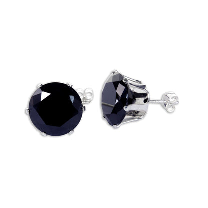 Sterling Silver Round CZ Stud Earrings
