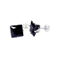 Sterling Silver Square CZ Stud Earrings