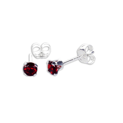 Sterling Silver 3mm Round CZ Stud Earrings