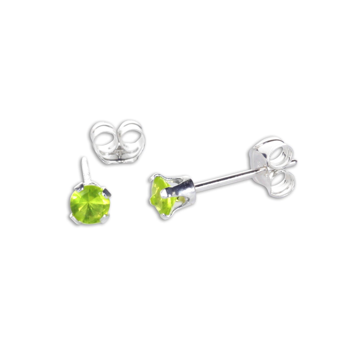 Sterling Silver 3mm Round CZ Stud Earrings