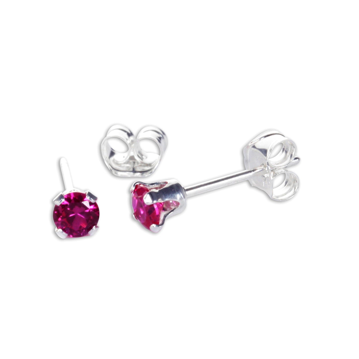 Sterling Silver 3mm Round CZ Stud Earrings