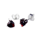 Sterling Silver 4mm Heart CZ Stud Earrings