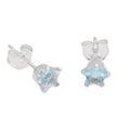 Sterling Silver 4mm Star CZ Stud Earrings