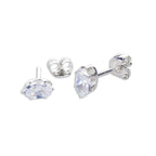 Sterling Silver Clear CZ Stud Earrings