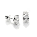 Sterling Silver Clear CZ Stud Earrings