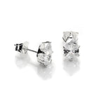 Sterling Silver Clear CZ Stud Earrings