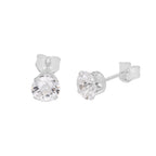 Sterling Silver Clear CZ Stud Earrings