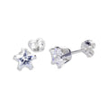 Sterling Silver Clear Star CZ Stud Earrings