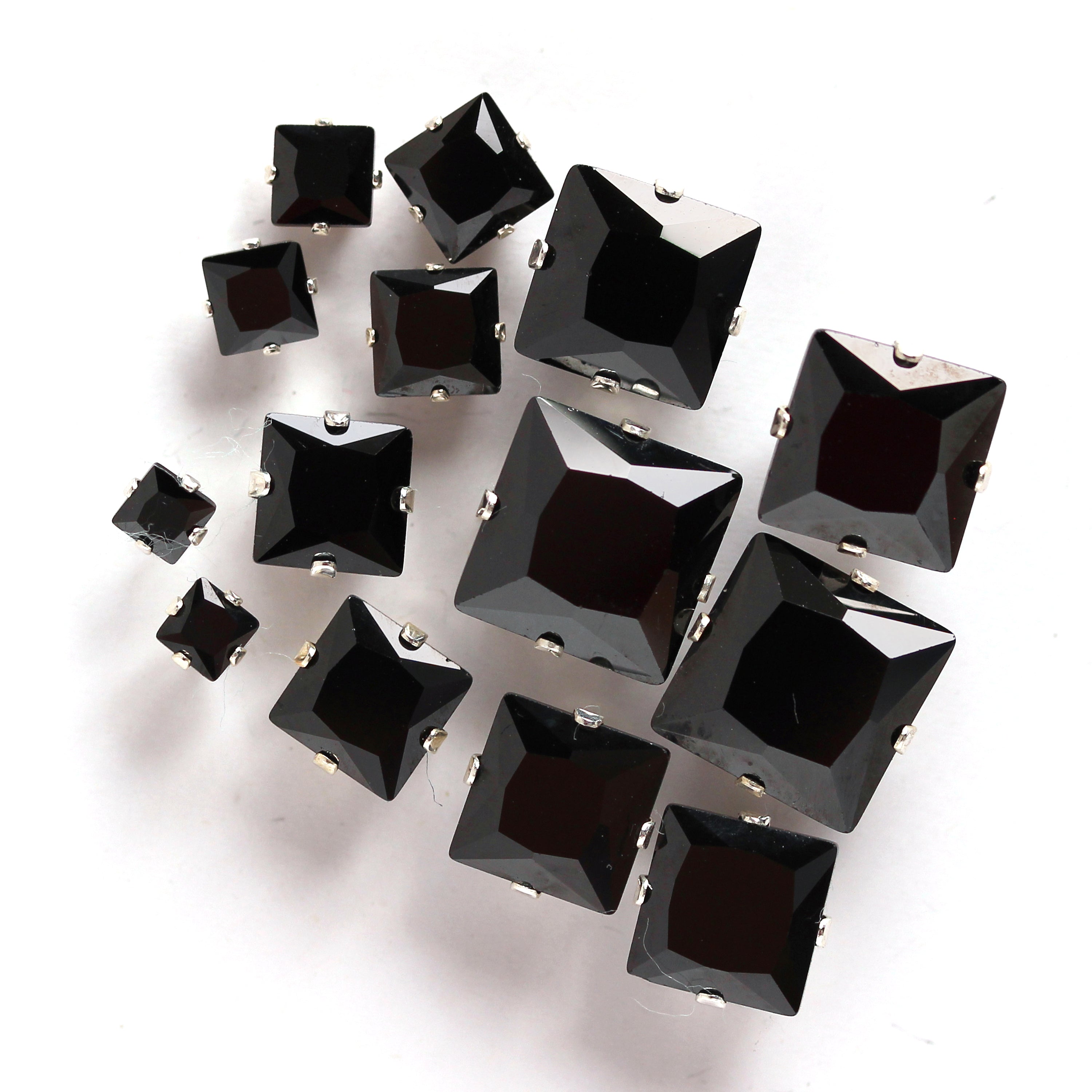 Sterling Silver Square CZ Stud Earrings
