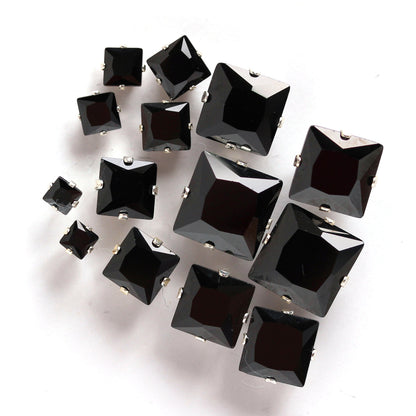 Sterling Silver Square CZ Stud Earrings