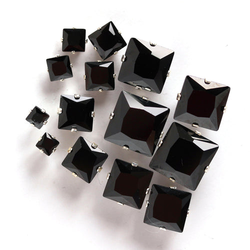 Sterling Silver Square CZ Stud Earrings