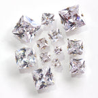 Sterling Silver Square CZ Stud Earrings