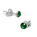 4mm Round Crystal Sterling Silver Stud Earrings
