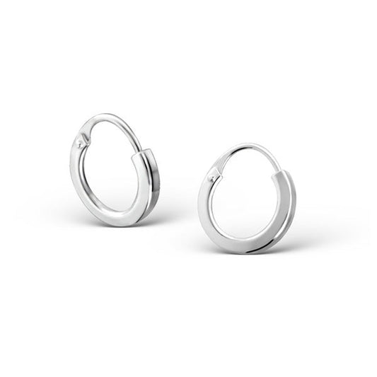 10mm Sterling Silver Square Edged Hoop Earrings - jewellerybox