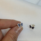 Sterling Silver Purple Enamelled Butterfly Stud Earrings