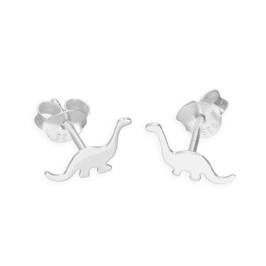 Sterling Silver Diplodocus Dinosaur Stud Earrings