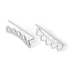 Sterling Silver 5 Open Heart Ear Pin Crawler Earrings