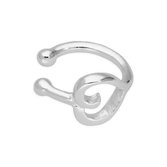 Sterling Silver 20Ga Heart Fake Nose Ring Hoop Clip