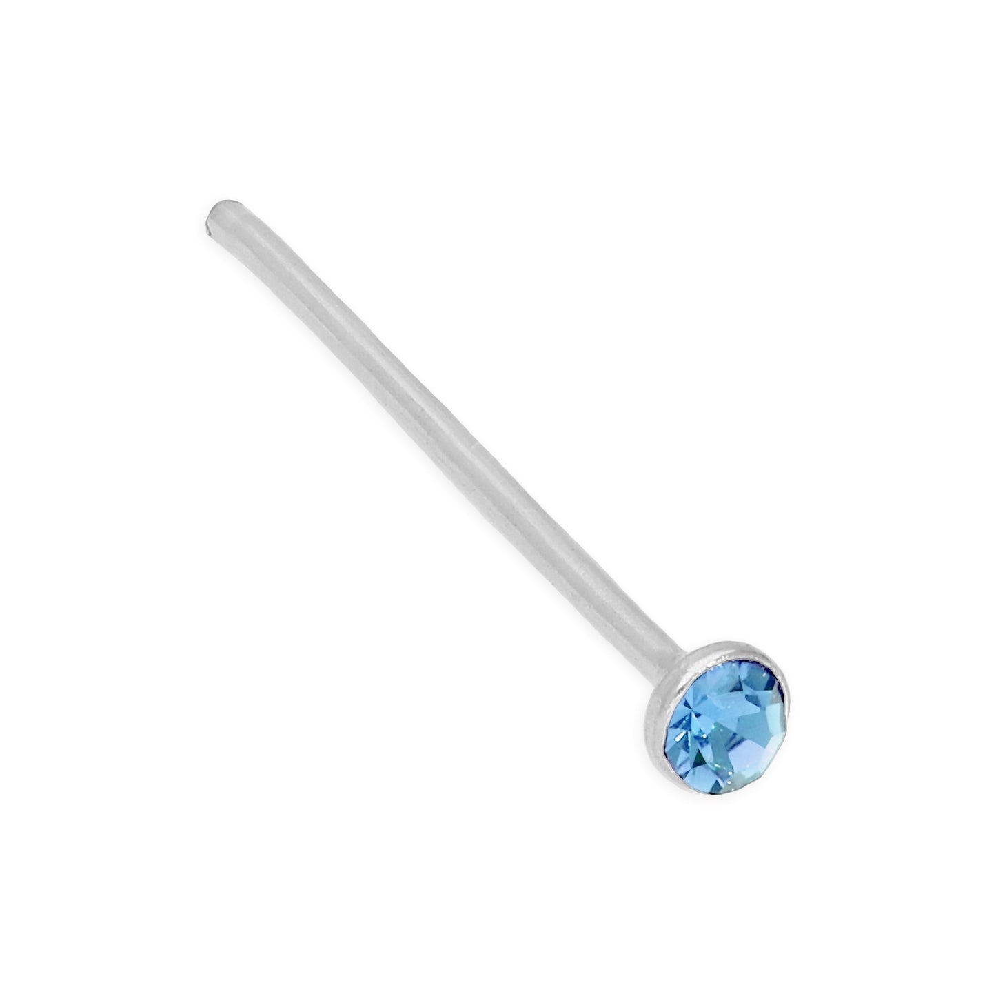 Sterling Silver & 1.8mm CZ Crystal 24Ga Nose Studs Mixed Colours
