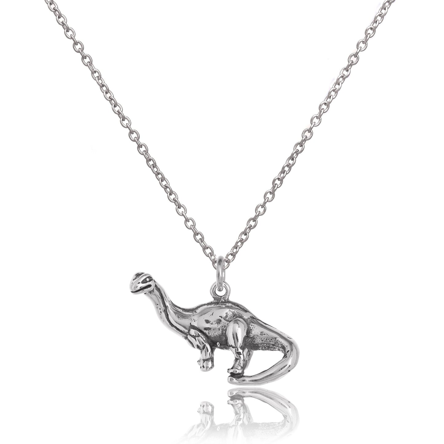 Sterling Silver Brontosaurus Dinosaur Necklace