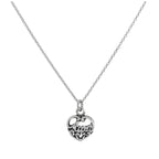 Sterling Silver Filigree Aunt Love Heart Pendant Necklace 16 - 32 Inches