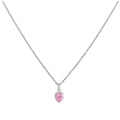 Sterling Silver Pink Heart Crystal Pendant Necklace 14 - 22 Inches