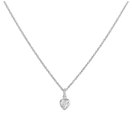Sterling Silver Heart Crystal Pendant Necklace 14 - 22 Inches
