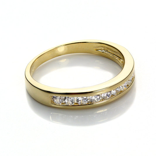 9ct Yellow Gold Clear CZ Eternity Ring