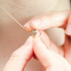Tiny 9ct Gold Engraved Heart Locket on Chain