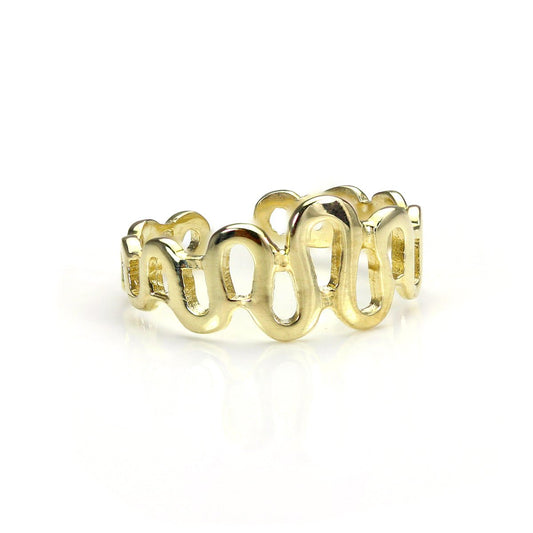 9ct Gold Adjustable Wave Toe Ring - jewellerybox
