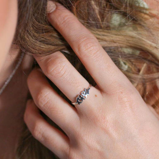 Personalised Sterling Silver Year Adjustable Ring