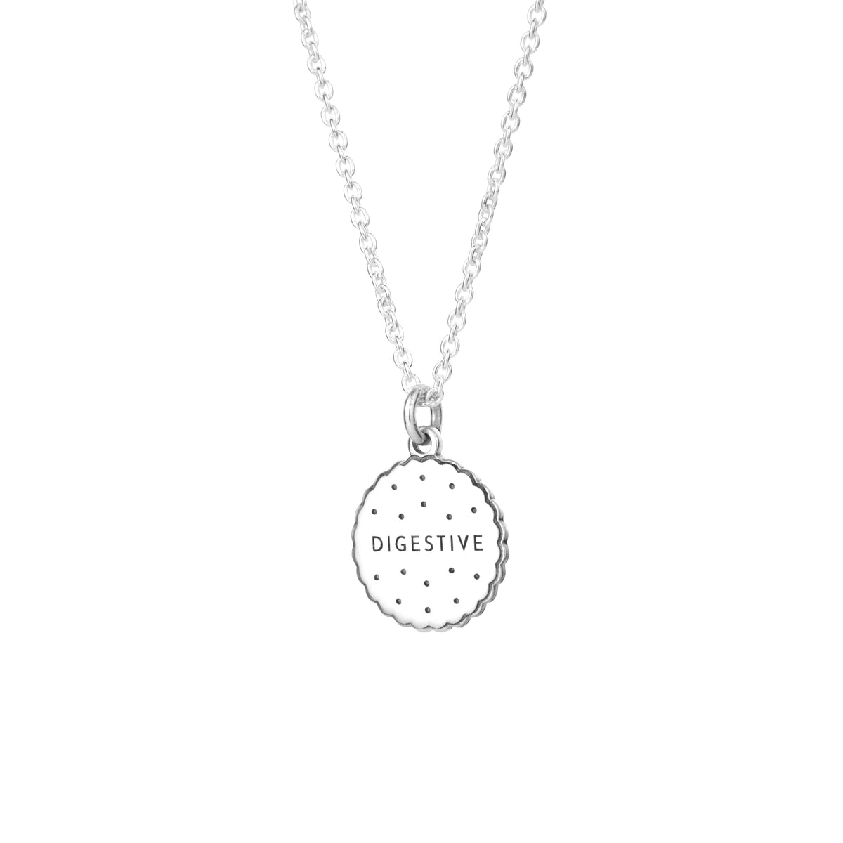 Personalised Sterling Silver Biscuit Necklace