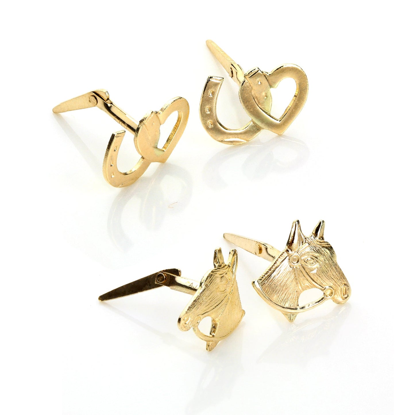 9ct Gold Andralok Horse Stud Earrings Set