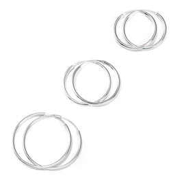Light Sterling Silver Everyday Hoops Set