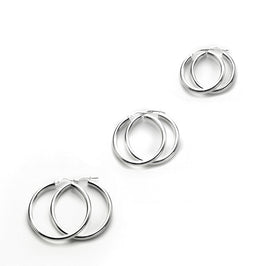 Heavy Sterling Silver Everyday Hoops Set