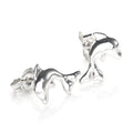 Sterling Silver Large Dolphin Stud Earrings