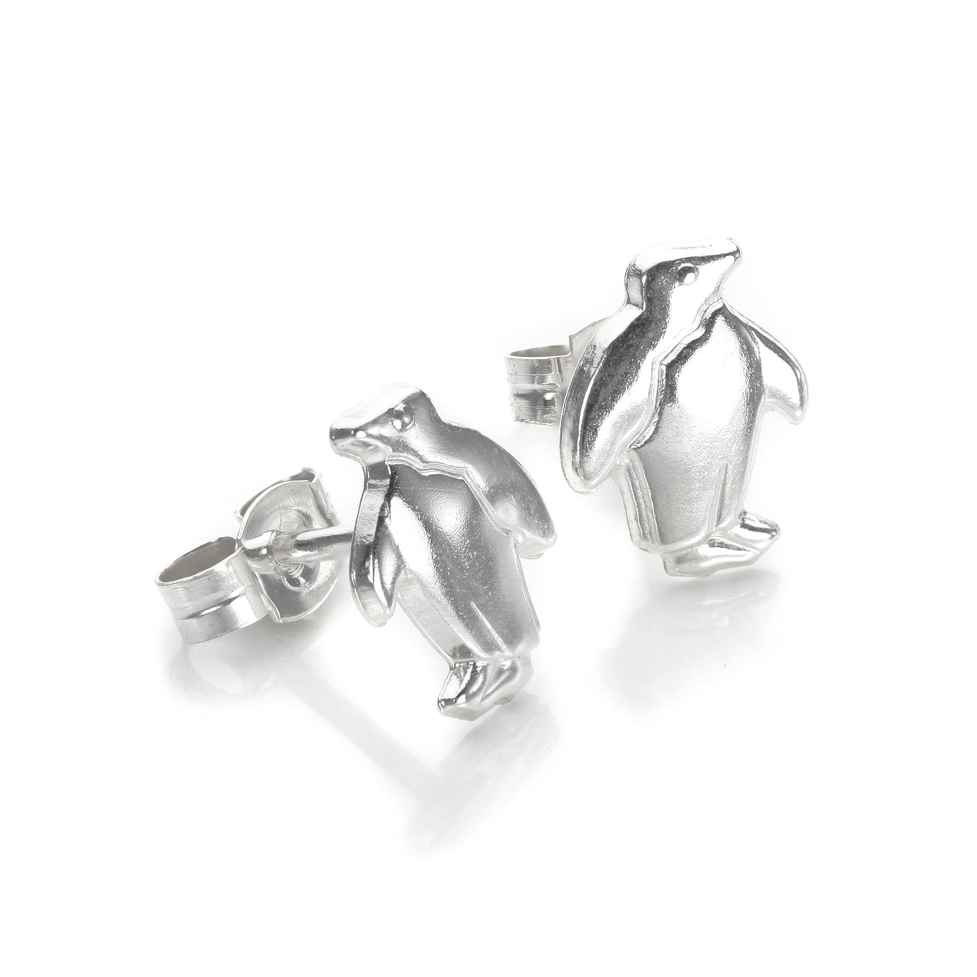Sterling Silver Penguin Stud Earrings