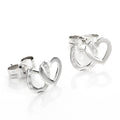 Sterling Silver Heart & Horseshoe Stud Earrings