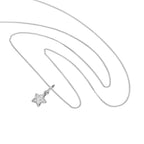 9ct White Gold & Clear CZ Crystal Star Pendant Necklace 16 - 20 Inches