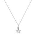 9ct White Gold & Clear CZ Crystal Star Pendant Necklace 16 - 20 Inches