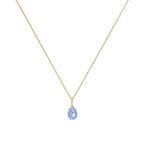 9ct Gold & Blue Teardrop Pendant Necklace 16 - 20 Inches