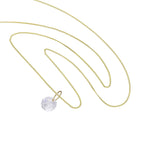 9ct Gold & Clear CZ Crystal Pendant Necklace 16 - 20 Inches