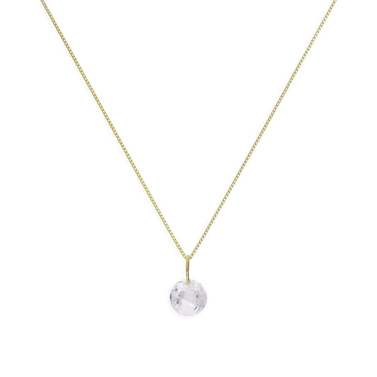 9ct Gold & Clear CZ Crystal Pendant Necklace 16 - 20 Inches