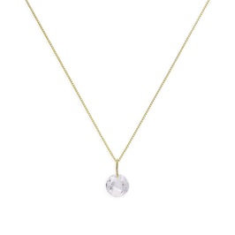 9ct Gold & Clear CZ Crystal Pendant Necklace 16 - 20 Inches